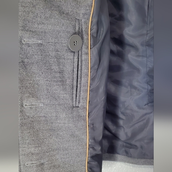 Isaac Mizrahi Live Gray & Brown Double Breasted Womens Peacoat Size Small - Picture 5 of 8